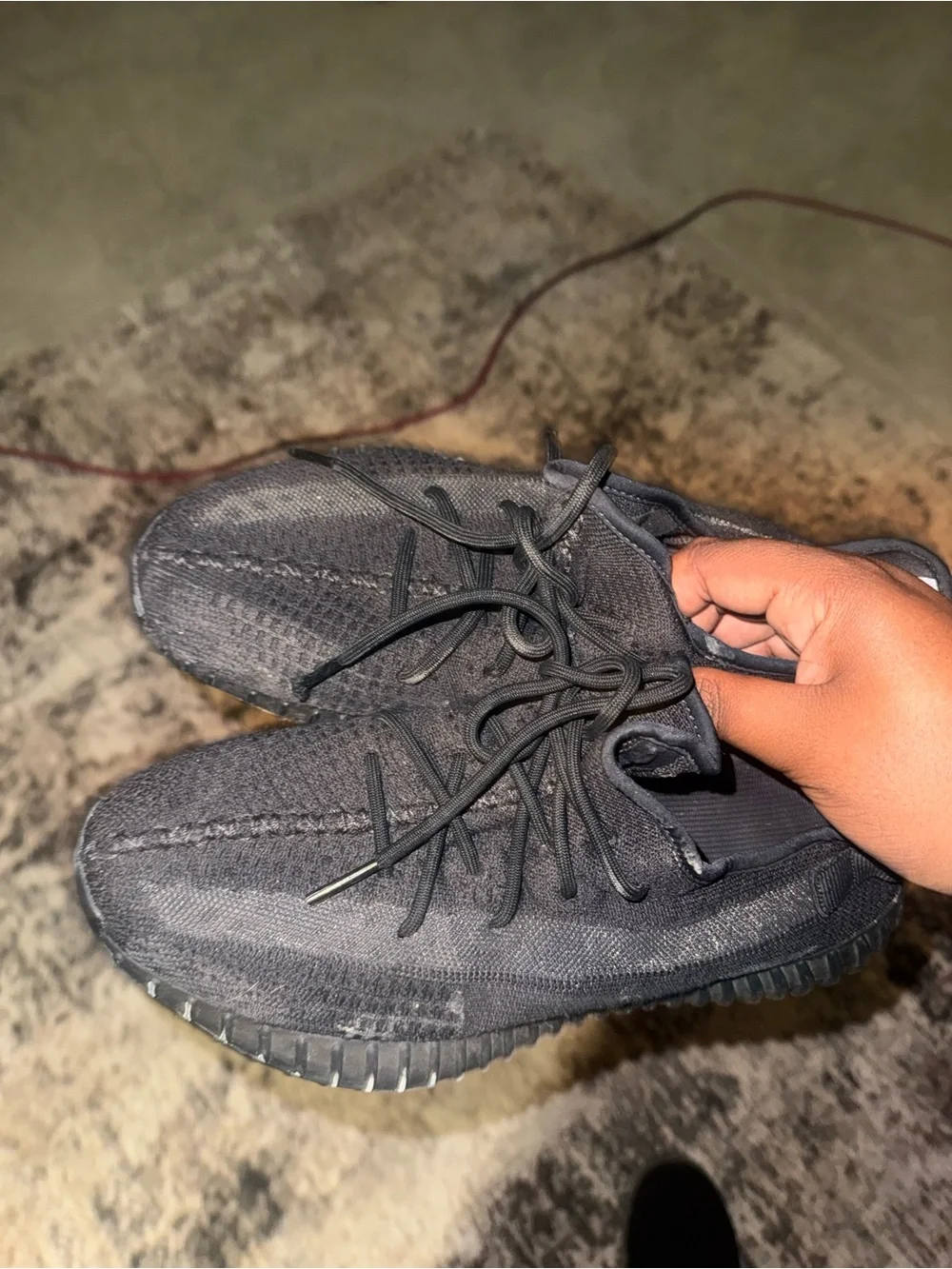 Yeezy Boost 350 V2 Triple Black Knit Sneakers